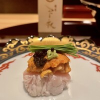 焼鳥 天赦 - とりわさ雲丹キャビア乗せ！