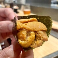 焼鳥 天赦 - 信玄どりささ身ささ身ユッケ雲丹乗せ！