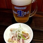 俺の中華たなか家 - 先着☆は「サントリートリプル生中ジョッキ」❗サービスおつまみを伴って着卓＼(^o^)／