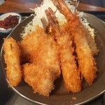 味処 まるたか - 2024年8月9日 味処まるたかさん ミックスフライ定食(鮪・鯵・海老)1,300円