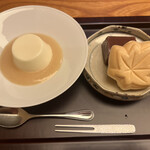 日本料理 太月 - 量少なめコース２５３００円。桃のパンナコッタ、蜂蜜アイス最中、水羊羹。桃のソースが絶品です。