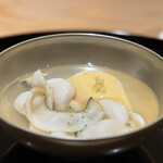 まき村 - 4品目　鮑と卵豆腐のお椀
