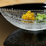 まき村 - 2品目　とうもろこしと枝豆の手毬揚げ