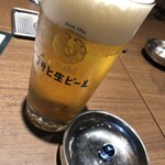 マロリーポークステーキ - チンチロリンビー玉2個で生ビール