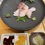 喜なさる - お造り　生月島クエ・アコウ　五島シマアジ
      どれも美味しかった