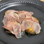 喜なさる - 前日　ズッキーニソテー生ハムとブルーチーズ　
      ブルーチーズと香りに誘われて