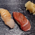 札幌魚河岸 五十七番寿し - 中トロ、ひらめ。