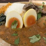 スパイスカレー あかつ亭 - ◾️大根と鯖のカレー¥1.100
      ◾️砂肝マサラ¥330
      ◾️卵のピクルス¥110
      　　　　　　　　　　　総計¥1.540
