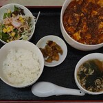 中華厨房たな華 - 麻婆豆腐定食、ライス小盛 税込¥1000（お値段はライス普通盛りと変わらず）