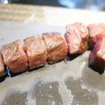 鉄板焼 石狩 - 「白老和牛」サーロインステーキ60g 2024.8月