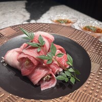 Matsusaka beef YAKINIKU THE SEJONG GEMS名駅店 - 和牛ブリスケのネギ巻