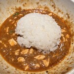 蝋燭屋 プレミア - 焼きチーズ麻婆麺 倍辛1,500円
      チーズトッピング200円
      痺れ激増し100円
      小ライス100g 120円