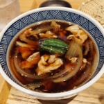 そば処　満留賀 - 豚肉と玉ねぎのつけ汁