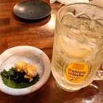 玉河 三鷹店 - お通し　メガ角ハイボール