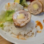 キッチン ブルー グローブ - ご飯の上へ