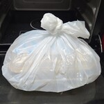 キッチン ブルー グローブ - 内側はズレないように結ぶ