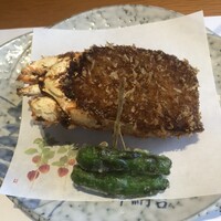 活伊勢海老料理 中納言 神戸三宮本店 - 伊勢海老の甲羅揚げ。中のかぼちゃがまた美味しい