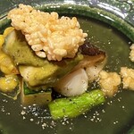 やす多” - 鮑とおこげの餡かけ