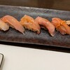 鮨処 修 - 料理写真:握り　鮪、平目、金目鯛、甘えび、黒むつ、赤貝、穴子