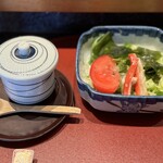 しほう田 - 茶碗蒸しとわかめ入りのサラダ！この２つもめっちゃ美味しいんだよ〜♡