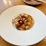 メゾンサカ - 前菜(自分)：ブリのカルパッチョと根菜のピクルス