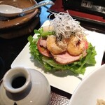 上野藪そば - サラダ！コスパ高し！には