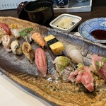 寿し肴和志 - ◉ 上寿司　3,400円（税込）
      　☘️ 大トロ、鮑、雲丹など、テンションの上がるネタがいっぱい‼️