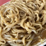 ラーメン もっけだの - 『青唐味噌ラーメンニンニク野菜マシマシ』の天地返し