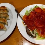海老専家 - 餃子　エビチリ