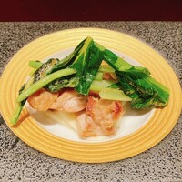 鉄板焼　神戸グリル  - 赤鶏と小松菜のソテー
