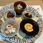 和食 三拍子 藤沢店 - 八寸　メロンと生ハム　出汁巻き　蛸の柔らか煮