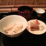 Sottaku Tsukamoto - 松茸ごはん、シメジの赤だし、お漬け物