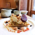 puro - スイートポテトパイとラムレーズンのアイス　1400円　お芋が生きてるようなスイートポテト　クリームも見た目も素晴らしい。めっちゃ美味しかった♡