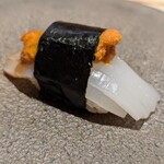 鮨 なかや - ウニイカ巻き（白イカ　バフンウニ）