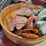 ししくい - うちわえび、ヒオウギ貝