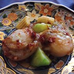 赤坂 四川飯店 - ホタテとドライトマトの炒め