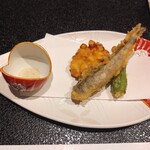 旅館 神仙 - 揚物（めひかり・スウィートコーン）