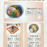 シーサイドスパ マリーナ展望レストラン - 壁貼りメニュー(麺類)