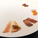 Simplicité - ランチコース 12100円 の海シェルキュトリの盛り合わせ