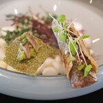 Simplicité - ランチコース 12100円 の熟成鰯／自家製アンチョビ