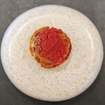Simplicité - ランチコース 12100円 のほうじ茶のシュークリーム ラズベリーパウダー
