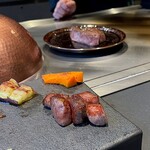 鉄板焼 禅 - 石垣島きたうち牧場プレミアムビーフの鉄板焼き(ウェルダン)