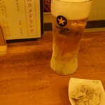 炭火串焼 たまり - 生ビールとお通し