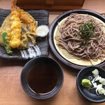 湯あがりキッチン 一休 - 大海老天ざる蕎麦　1280円