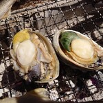 広丞庵　かのか - あわびー♪焼けてきた