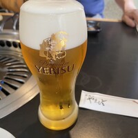 肉の山本 - やっぱり生ビールですな