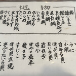 天史朗鮨 - 地魚鮨にはかつを、尾長鯛、スルメイカなど…
      説明してくれるのに失念してしまい恐縮です