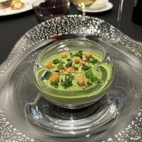 ラ ターブル ドゥ ジョエル・ロブション - 冷前菜(私) ズワイガニをグリーンマスタード香るブロッコリーのムースと共に