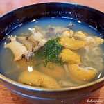 千陽 - 生海胆と鮑のいちご煮
