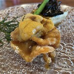 千陽 - 幸神目抜の南蛮漬に生海胆トッピング